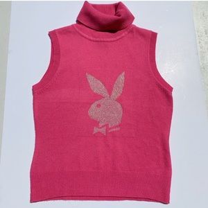 Rare Vintage PLAYBOY Pink Sleeveless Sweater